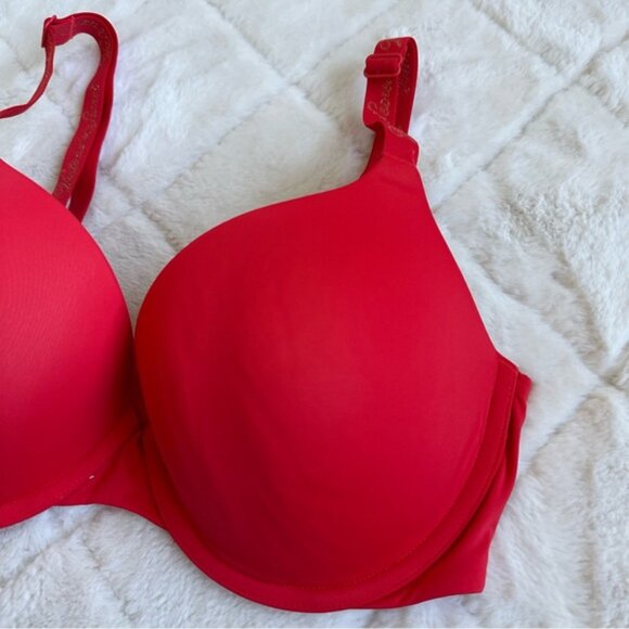 Victoria's Secret | Red & Gold T-Shirt Push-Up Full Coverage Bra | Size 32DD - Picture 4 of 13